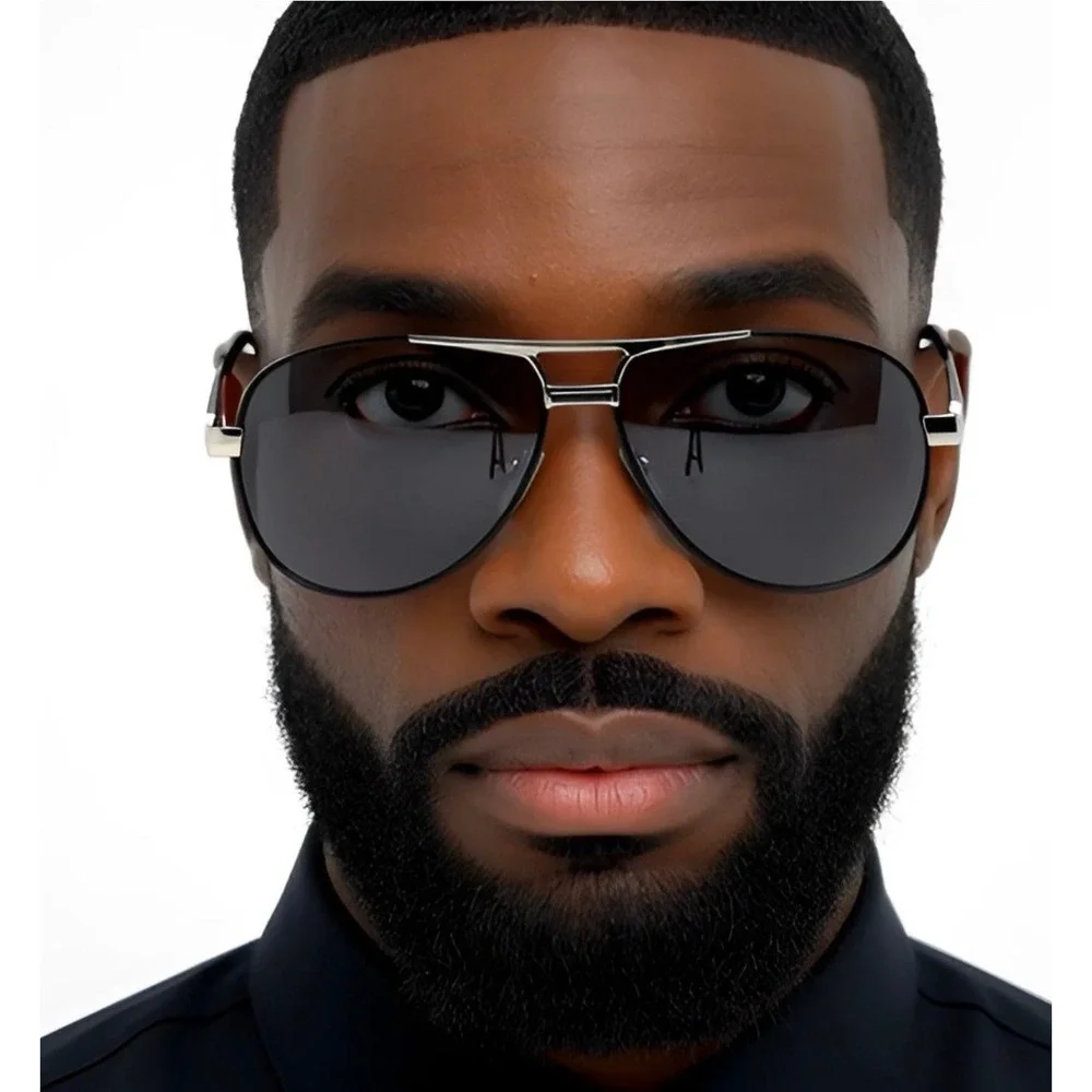 Aviator Sunglasses Men Polarized‎ Metal Frame Dark Lens Driving Eyewear Shades